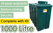 Slimline Bunded Oil Tank 1000 Litre Bottom Outlet 