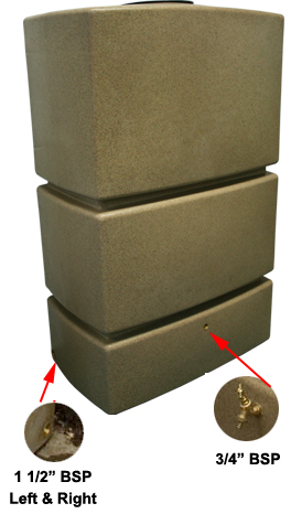 EcoPillar Water Butt 1275 Litres - Sandstone