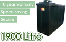 Slimline Bunded Oil Tank 1900 Litre Bottom Outlet 