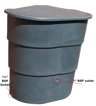 Ecosure Water Butt 700 Litres - Grey Granite - FREE Tap Kit + Divertor