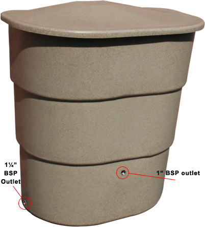 Ecosure Water Butt 700 Litres - Sandstone - FREE Tap Kit + Divertor