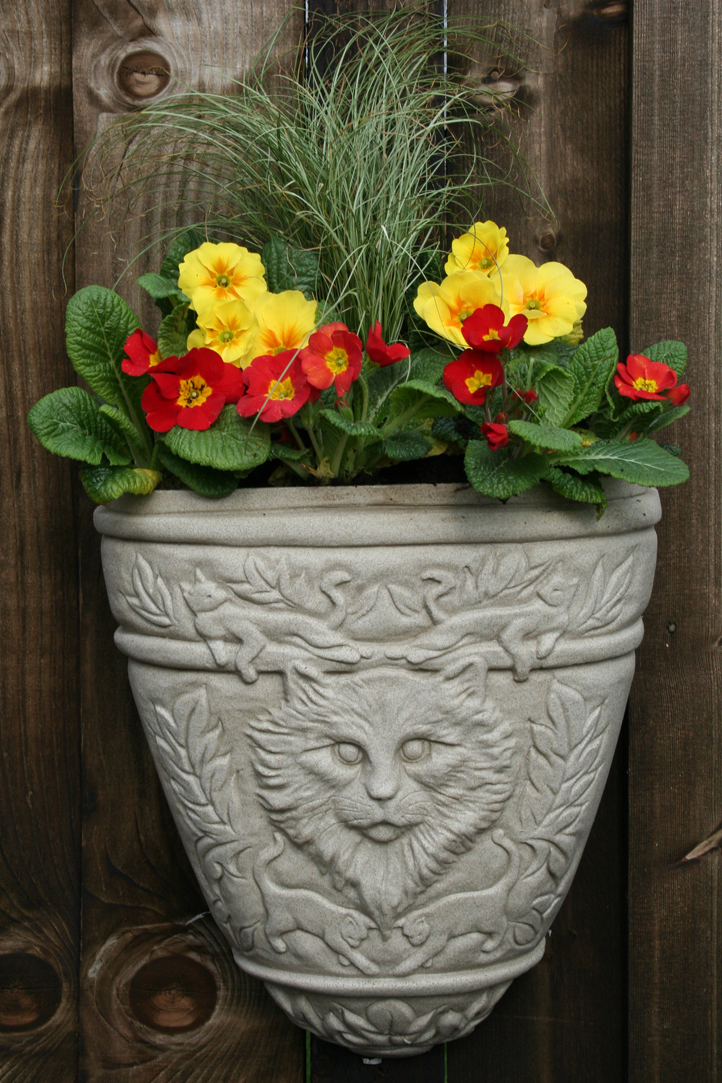 Cat Wall Planter - Limestone