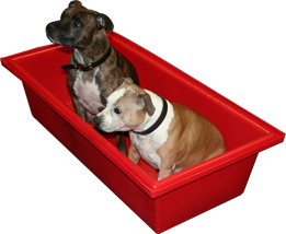 Deep dog bath - red