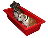 Deep dog bath - red