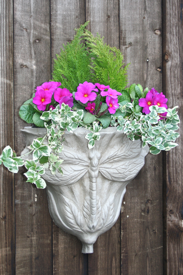 Dragon Fly Wall Planter- Limestone 