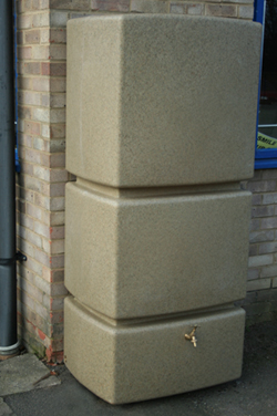 EcoPillar 800L Tall Water Butt Sandstone