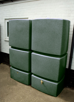 2 x EcoPillar 800L Water Butts - Green Marble