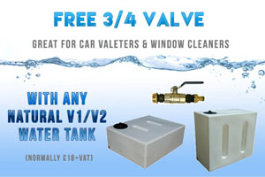 Baffled V1/V2 Water Tank + Free valve